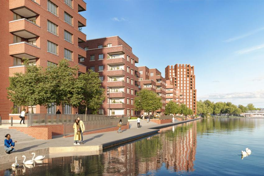New build homes at Southmere in Thamesmead, Greater London